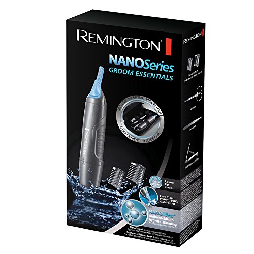 Remington NE3455 Nano Series Groom Essentials - Recortador facial con tijeras, lima y pinzas, color plata Remington NE3455 Nano Series Groom Essentials - Recortador facial con tijeras, lima y pinzas, color plata