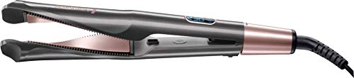 Remington S6606 Curl & Straight Confidence - Plancha de Pelo, Alisador y Rizador 2 en 1, Cerámica, Digital, Resultados Profesionales, Gris