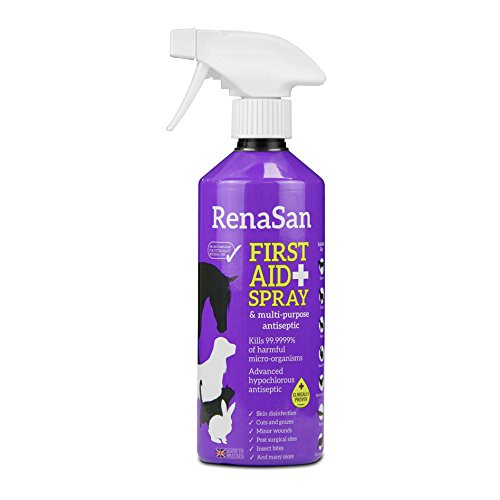 RenaSan Spray de Primeros Auxilios 500ml - para Todos los Animales, Perros, Gatos, Mascotas pequeñas y Grandes, Caballos, Reptiles, Aves de Corral y Aves, Animales de Granja
