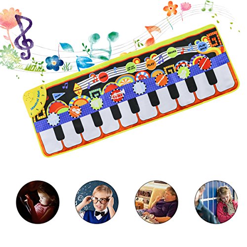 RenFox Alfombra de Piano, Alfombra Musical de Teclado, 5 Modes & 8 Sounds Touch Juego Musical para niños Regalo(110 * 36 cm)