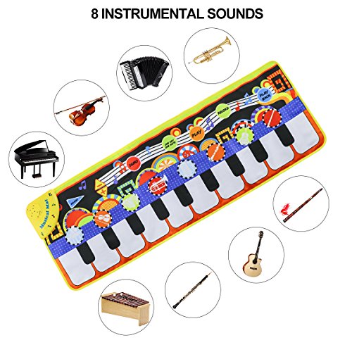 RenFox Alfombra de Piano, Alfombra Musical de Teclado, 5 Modes & 8 Sounds Touch Juego Musical para niños Regalo(110 * 36 cm) RenFox Alfombra de Piano, Alfombra Musical de Teclado, 5 Modes & 8 Sounds Touch Juego Musical para niños Regalo(110 * 36 cm)
