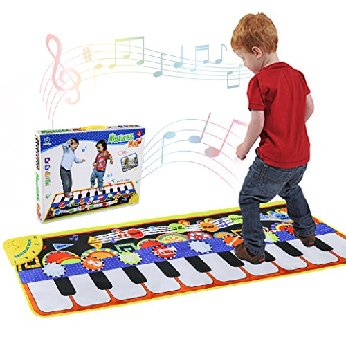 RenFox Alfombra de Piano, Alfombra Musical de Teclado, 5 Modes & 8 Sounds Touch Juego Musical para niños Regalo(110 * 36 cm)