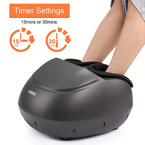 RENPHO Masajeador de Pies Eléctrico Masaje Shiatsu con Calor Infrarrojo, Rodillos y Compresión de Aire, para Casa Oficina Uso Aliviar La Fatiga, Intensidad Regulable RENPHO Masajeador de Pies Eléctrico Masaje Shiatsu con Calor Infrarrojo, Rodillos y Compresión de Aire, para Casa Oficina Uso Aliviar La Fatiga, Intensidad Regulable