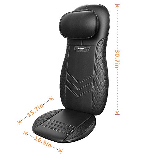 RENPHO Masajeador Espalda Electrico para Silla, Cojín de Masaje, Shiatsu Silla de Masaje con Calor para Toda la Espalda y Cuello, Altura Ajustable, Regalos para Padres, Uso en Casa y Oficina RENPHO Masajeador Espalda Electrico para Silla, Cojín de Masaje, Shiatsu Silla de Masaje con Calor para Toda la Espalda y Cuello, Altura Ajustable, Regalos para Padres, Uso en Casa y Oficina