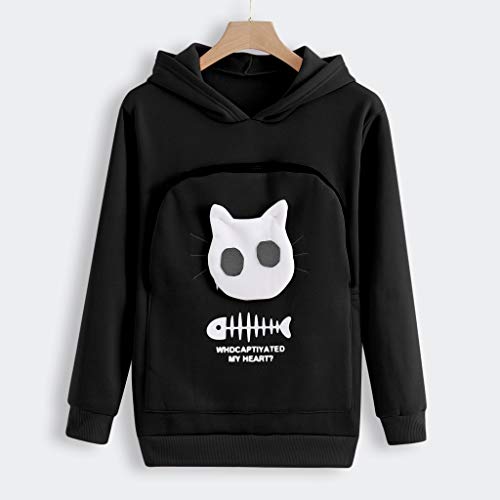 Reooly La Sudadera con Capucha Mujer con Capucha Animal Puede Llevar el Jersey Transpirable de Gato(Negro,XXX-Large) Reooly La Sudadera con Capucha Mujer con Capucha Animal Puede Llevar el Jersey Transpirable de Gato(Negro,XXX-Large)