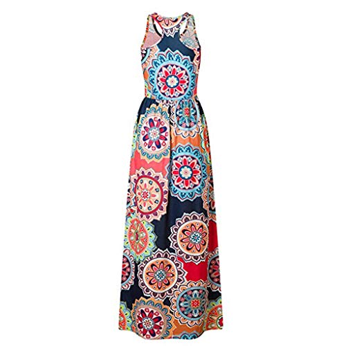 Reooly Sin mangas vestido maxi largo Con Impreso cuello o mangas casuales para Mujeres METRO F-naranja Reooly Sin mangas vestido maxi largo Con Impreso cuello o mangas casuales para Mujeres METRO F-naranja