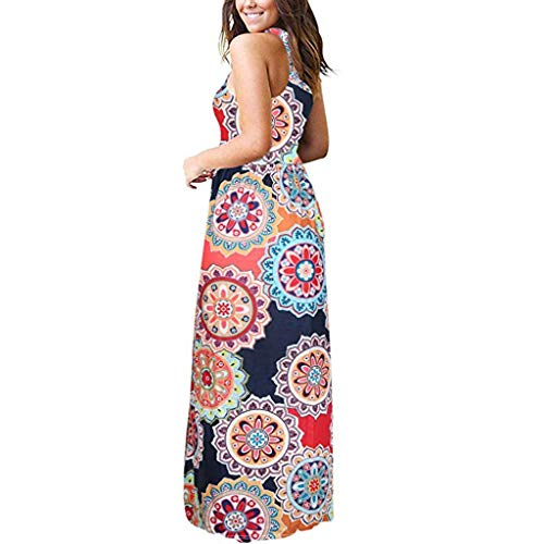 Reooly Sin mangas vestido maxi largo Con Impreso cuello o mangas casuales para Mujeres METRO F-naranja Reooly Sin mangas vestido maxi largo Con Impreso cuello o mangas casuales para Mujeres METRO F-naranja