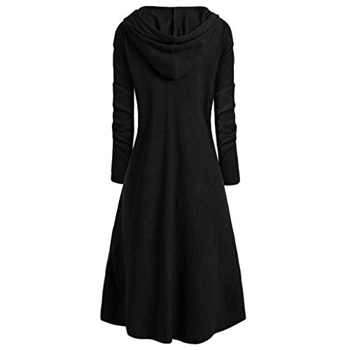 Reooly suéter de Capa Retro Alto y bajo de Moda para Mujer con Capucha de Gran tamaño de Manga Larga Camisa Caliente Traje de Falda Reooly suéter de Capa Retro Alto y bajo de Moda para Mujer con Capucha de Gran tamaño de Manga Larga Camisa Caliente Traje de Falda