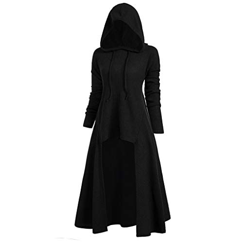 Reooly suéter de Capa Retro Alto y bajo de Moda para Mujer con Capucha de Gran tamaño de Manga Larga Camisa Caliente Traje de Falda Reooly suéter de Capa Retro Alto y bajo de Moda para Mujer con Capucha de Gran tamaño de Manga Larga Camisa Caliente Traje de Falda