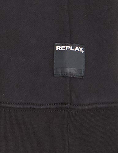 REPLAY M3436b.000.21842 Sudadera, Negro (Black 98), XX-Large para Hombre REPLAY M3436b.000.21842 Sudadera, Negro (Black 98), XX-Large para Hombre
