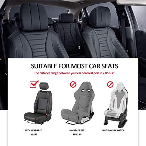 Reposacabezas de Coche, Apoyocabezas Lateral del Asiento de Coche Almohada de Viaje para Niños y Adultos Alivio del Dolor de Cabeza (Cuero)