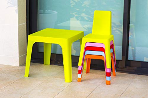 resol Julieta set infantil de 2 sillas y 1 mesa para interior, exterior, jardín - color azul cielo resol Julieta set infantil de 2 sillas y 1 mesa para interior, exterior, jardín - color azul cielo
