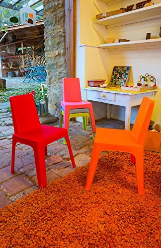 resol Julieta set infantil para interior, exterior, jardín - 1 Mesa Azul + 4 Sillas Roja/Rosa/Naranja/Lima