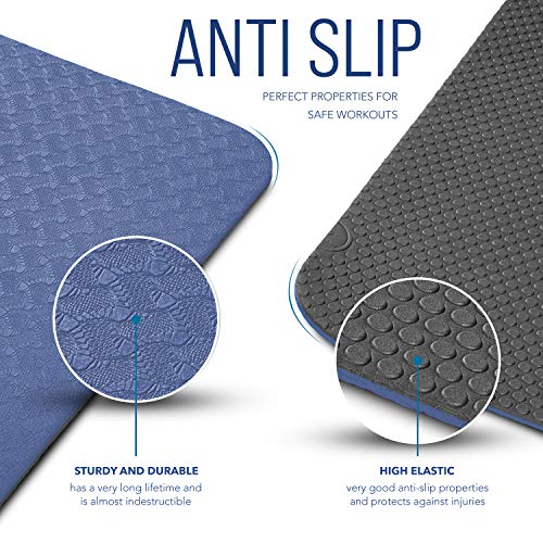 RE:SPORT Esterilla de Yoga, Pilates Antideslizante | Colchoneta de Gimnasia | Alfombrilla de Fitness y Deporte con Correa | 183 x 61 cm x 0,6 cm RE:SPORT Esterilla de Yoga, Pilates Antideslizante | Colchoneta de Gimnasia | Alfombrilla de Fitness y Deporte con Correa | 183 x 61 cm x 0,6 cm