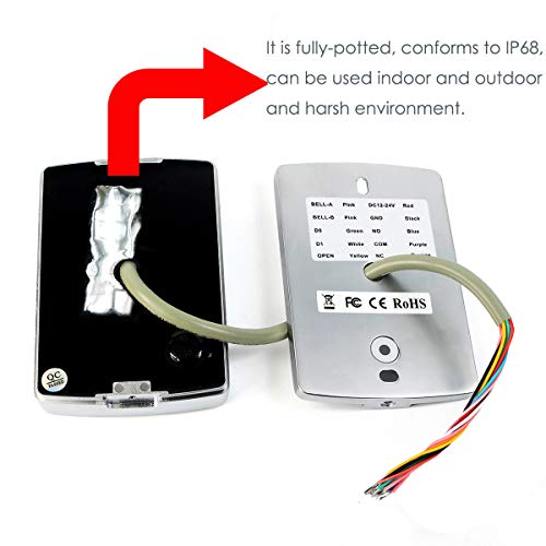 Retekess T-AC04 Control de Acceso Teclado Acceso Puerta Teclado Retroiluminado Numérico IP68 Código PIN 125KHz RFID Tarjeta Wiegand 26 para Tienda Almacén Edificio Empresa (Plata) Retekess T-AC04 Control de Acceso Teclado Acceso Puerta Teclado Retroiluminado Numérico IP68 Código PIN 125KHz RFID Tarjeta Wiegand 26 para Tienda Almacén Edificio Empresa (Plata)