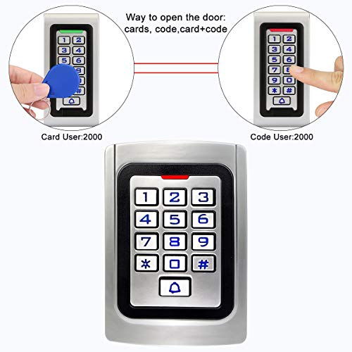 Retekess T-AC04 Control de Acceso Teclado Acceso Puerta Teclado Retroiluminado Numérico IP68 Código PIN 125KHz RFID Tarjeta Wiegand 26 para Tienda Almacén Edificio Empresa (Plata)