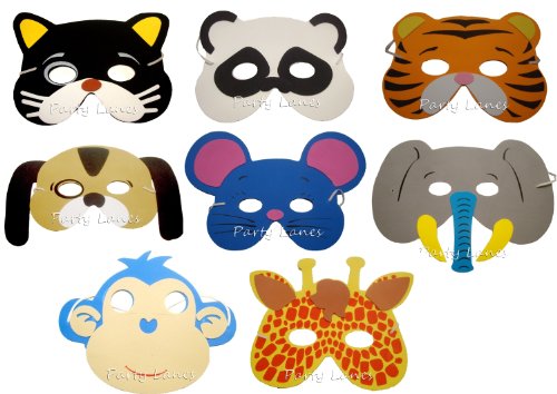 RETON Máscaras de Animales de Espuma Infantil para Fiesta (20 Piezas)