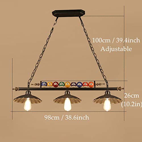 Retro 1/2/3 billares colgante salas de exposiciones araña de luz LED Industrial E27 lámpara de billar creativo lámpara colgante Restaurante Bar colgando salas del club para lámparas de techo,A,3H Retro 1/2/3 billares colgante salas de exposiciones araña de luz LED Industrial E27 lámpara de billar creativo lámpara colgante Restaurante Bar colgando salas del club para lámparas de techo,A,3H