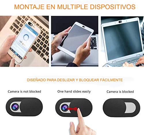 REY 10x Cubierta Webcam Cover Slider Diseño Ultra Fino, Anti-Hacker, Camera Cover Tapa Webcam para Ordenadores, PC, Portátiles, Tablets y Móviles REY 10x Cubierta Webcam Cover Slider Diseño Ultra Fino, Anti-Hacker, Camera Cover Tapa Webcam para Ordenadores, PC, Portátiles, Tablets y Móviles