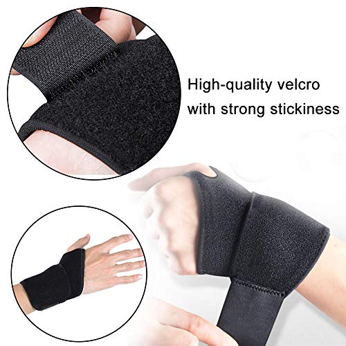 REYOK Conjunto de 2 Muñequeras, Muñequeras Deportivas Ajustable Transpirable Neopreno,Protección de Muñecas, Vendaje para Culturismo y Fitness, Deportes, Trabajo, Uso Diario REYOK Conjunto de 2 Muñequeras, Muñequeras Deportivas Ajustable Transpirable Neopreno,Protección de Muñecas, Vendaje para Culturismo y Fitness, Deportes, Trabajo, Uso Diario