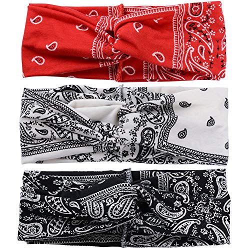 REYOK Diademas Mujer - Boho Diademas Turbante Elástica De Estampado De Flores Cinta para El Pelo Deporte Nudo Banda para Cabello Yoga Cabeza Wraps REYOK Diademas Mujer - Boho Diademas Turbante Elástica De Estampado De Flores Cinta para El Pelo Deporte Nudo Banda para Cabello Yoga Cabeza Wraps