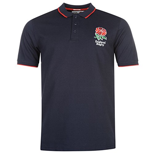 RFU Hombre England Rugby Core Polo Camisa Camiseta Ropa Deporte Running Entrenar Azul x-Large