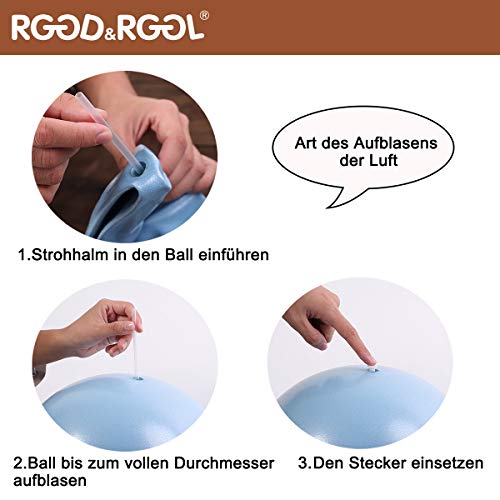 RGGD&RGGL - Mini pelota de yoga, pilates con diseño resistente a las fugas, 25 cm, pequeña bola de aglutinación para zonas de difícil acceso, compacta y portátil, pelota de gimnasia para casa