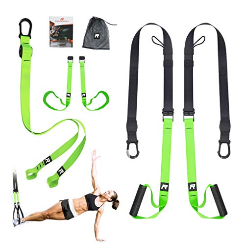 RHINOSPORT Juego de Entrenamiento de suspensión con Anclaje para Puerta Ajustable para Gimnasia en casa Adecuado para Viajes y para el Entrenamiento en Interiores y Exteriores RHINOSPORT Juego de Entrenamiento de suspensión con Anclaje para Puerta Ajustable para Gimnasia en casa Adecuado para Viajes y para el Entrenamiento en Interiores y Exteriores