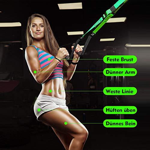 RHINOSPORT Juego de Entrenamiento de suspensión con Anclaje para Puerta Ajustable para Gimnasia en casa Adecuado para Viajes y para el Entrenamiento en Interiores y Exteriores RHINOSPORT Juego de Entrenamiento de suspensión con Anclaje para Puerta Ajustable para Gimnasia en casa Adecuado para Viajes y para el Entrenamiento en Interiores y Exteriores