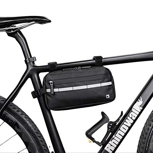 Rhinowalk Bolsa multifuncional para manillar de bicicleta, resistente al agua, para cuadro superior