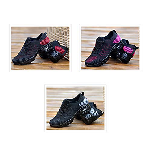 RHSML Zapatillas De Baile para Mujer Zapatos De Baile Cuadrados Modernos Danza para Mujeres para Entrenamiento Gimnasio Salón De Baile Chicas Jazz Zapatillas(39, Pink)