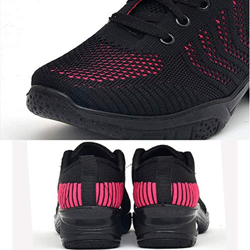 RHSML Zapatillas De Baile para Mujer Zapatos De Baile Cuadrados Modernos Danza para Mujeres para Entrenamiento Gimnasio Salón De Baile Chicas Jazz Zapatillas(39, Pink)