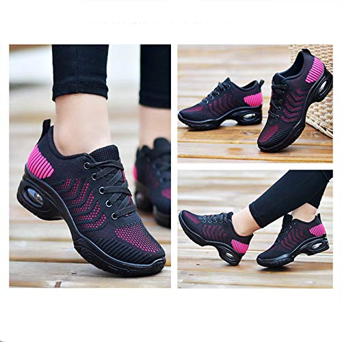 RHSML Zapatillas De Baile para Mujer Zapatos De Baile Cuadrados Modernos Danza para Mujeres para Entrenamiento Gimnasio Salón De Baile Chicas Jazz Zapatillas(39, Pink)