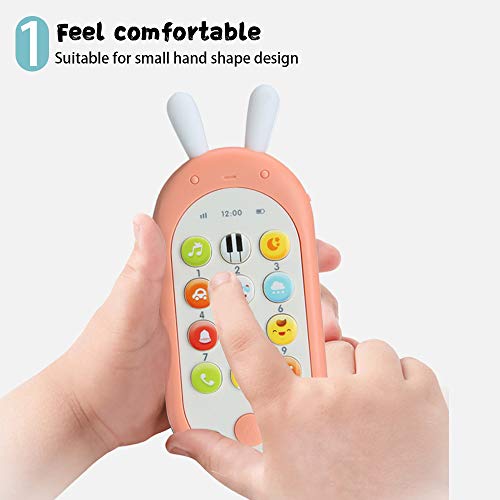 Richgv Juguetes Teléfono Bilingüe, Mando a Distancia Conejo, Juguete Electrónico Bebé,Teléfono Infantil con Luces, Sonidos y Canciones en Inglés (Rosa)… Richgv Juguetes Teléfono Bilingüe, Mando a Distancia Conejo, Juguete Electrónico Bebé,Teléfono Infantil con Luces, Sonidos y Canciones en Inglés (Rosa)…