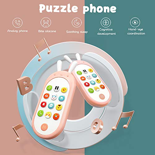 Richgv Juguetes Teléfono Bilingüe, Mando a Distancia Conejo, Juguete Electrónico Bebé,Teléfono Infantil con Luces, Sonidos y Canciones en Inglés (Rosa)… Richgv Juguetes Teléfono Bilingüe, Mando a Distancia Conejo, Juguete Electrónico Bebé,Teléfono Infantil con Luces, Sonidos y Canciones en Inglés (Rosa)…
