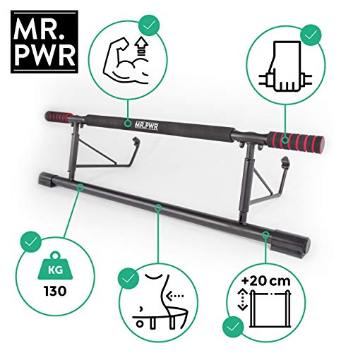 riijk Barra Dominadas para Puerta Sin Fijación | Barra de Tracción Sin Tornillos para Marco de Puerta | Barra de Tracción Profesional | Pull Up Bar