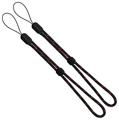 Ringke Acollador Correa para la Muñeca (2 Pack) Paracord Correa para Teléfono Celular, Cámara, Móvil, iPhone 11/Pro/MAX, XR, X/XS, 7/8/Plus, Xiaomi Redmi Note 8, 7, Mi 9T, etc - Black Ruby