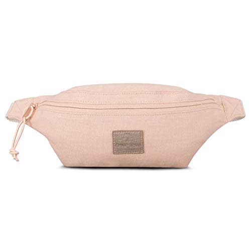 Riñonera Hombre y Mujer Rosa - JOHNNY URBAN Toni Riñoneras Hip Bag de Tela de Algodón para Festivales y Deportes - Bolsa de Cintura Hipster Fanny Pack Bolso de Viaje Repelente al Agua