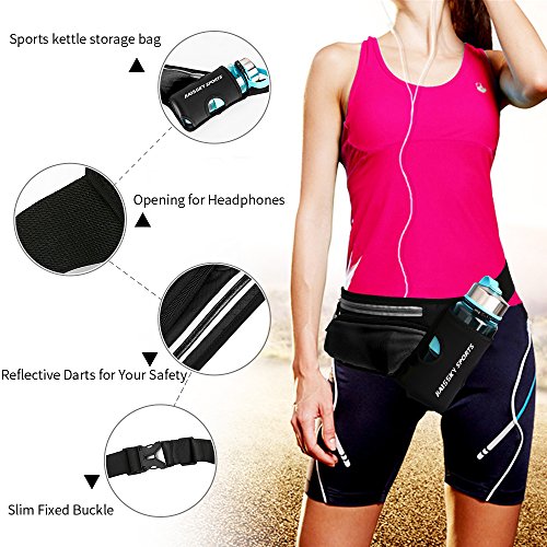 Riñonera Running cintura cinturón deportiva Belt botella titular Fitness impermeable cintura bolsa de transporte para Correr, ciclismo viajar senderismo y Bum Bag bolsa para iPhone Samsung Smartphones Riñonera Running cintura cinturón deportiva Belt botella titular Fitness impermeable cintura bolsa de transporte para Correr, ciclismo viajar senderismo y Bum Bag bolsa para iPhone Samsung Smartphones