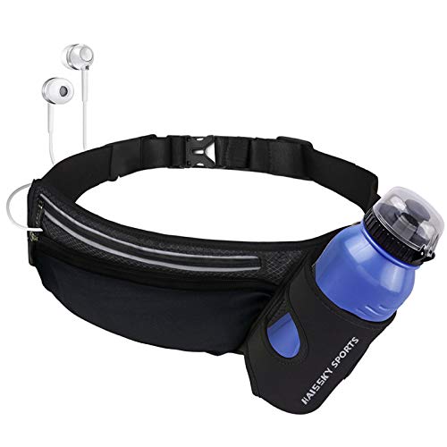 Riñonera Running cintura cinturón deportiva Belt botella titular Fitness impermeable cintura bolsa de transporte para Correr, ciclismo viajar senderismo y Bum Bag bolsa para iPhone Samsung Smartphones