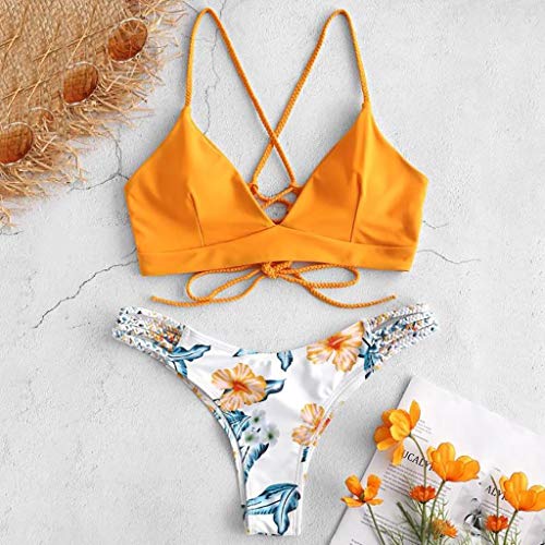 riou Bikini Conjuntos de Bikinis para Mujer Push Up Mujeres Traje de BañO Estampado Bohemio Dividido BañAdores con Relleno Tops y Braguitas Mujer 2019 brasileños vikinis