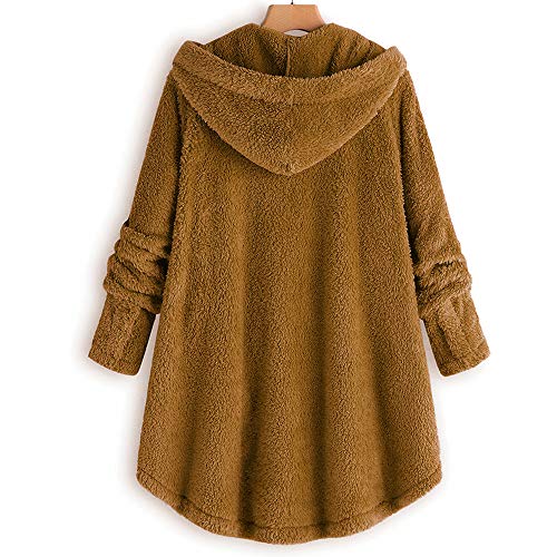 riou Mujer Sudadera con Capucha para Mujer tamaño Grande suéter para Mujer otoño e Invierno Camisa de Manga Larga Chaqueta Caliente botón de Felpa Descuento