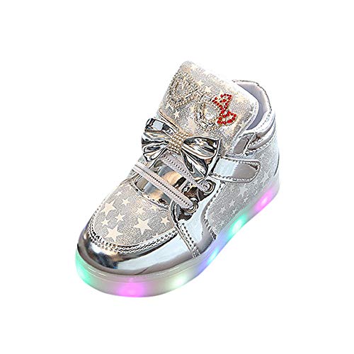 Riou Zapatillas Deportivas para Niñas LED Zapatos de Princesa Botas Dibujos Animados Antideslizante Zapatos Casuales Fondo Suave Ligeros Sandalias de Vestir Zapatillas Sneakers