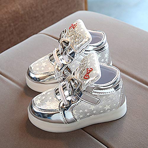 Riou Zapatillas Deportivas para Niñas LED Zapatos de Princesa Botas Dibujos Animados Antideslizante Zapatos Casuales Fondo Suave Ligeros Sandalias de Vestir Zapatillas Sneakers