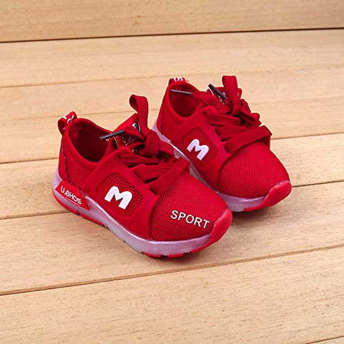 Riou Zapatos LED Niños Niñas 7 Color Zapatillas Deportivas Unisex Zapatillas de Correr Transpirables Antideslizante Zapatillas Ligeras Chicos Chicas Zapatos Calzado