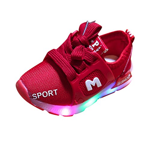 Riou Zapatos LED Niños Niñas 7 Color Zapatillas Deportivas Unisex Zapatillas de Correr Transpirables Antideslizante Zapatillas Ligeras Chicos Chicas Zapatos Calzado