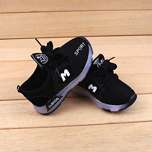 Riou Zapatos LED Niños Niñas 7 Color Zapatillas Deportivas Unisex Zapatillas de Correr Transpirables Antideslizante Zapatillas Ligeras Chicos Chicas Zapatos Calzado