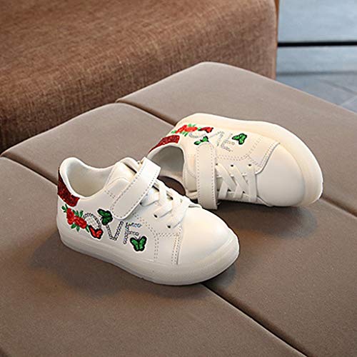 Riou Zapatos LED Niños Niñas Zapatillas Deportivas Unisex Calzado Deportivo Luces Zapatos Iluminados Lentejuelas Bordado Antideslizante Chicos Chicas Zapatos Calzado