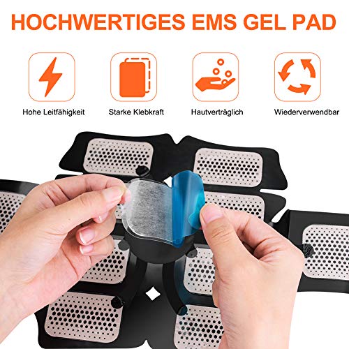 RIRGI 30 Almohadillas de Gel EMS Almohadillas Adhesivas para Abdominales Abs Trainer Almohadilla de Repuesto para electroestimulación Entrenador Abdominal