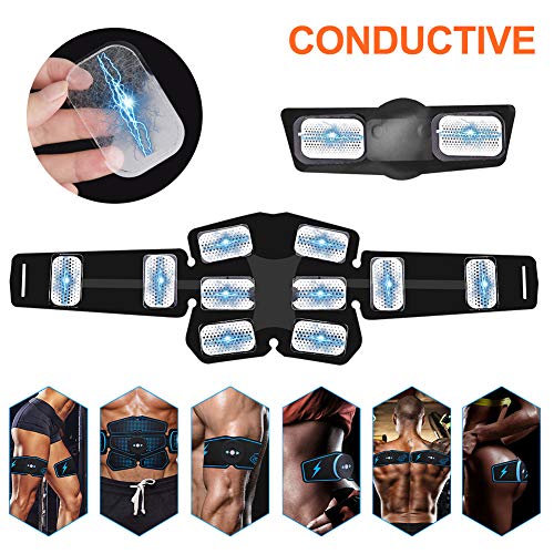 RIRGI 30 Almohadillas de Gel EMS Almohadillas Adhesivas para Abdominales Abs Trainer Almohadilla de Repuesto para electroestimulación Entrenador Abdominal